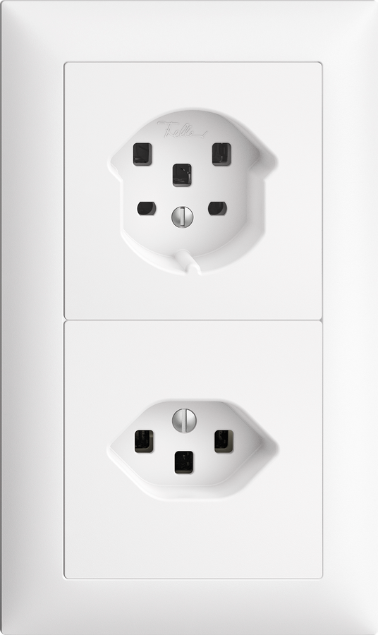 UP-Kombination Edue 2x1, Steckdose T25 + T23 ws