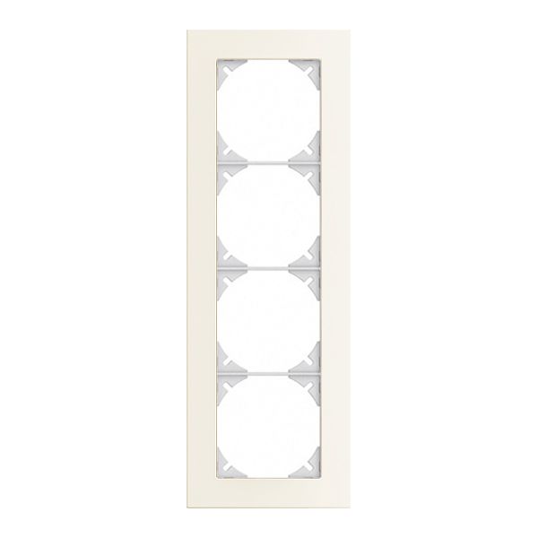 Abdeckrahmen EDIZIOdue prestige 4×1 aluminium weiss