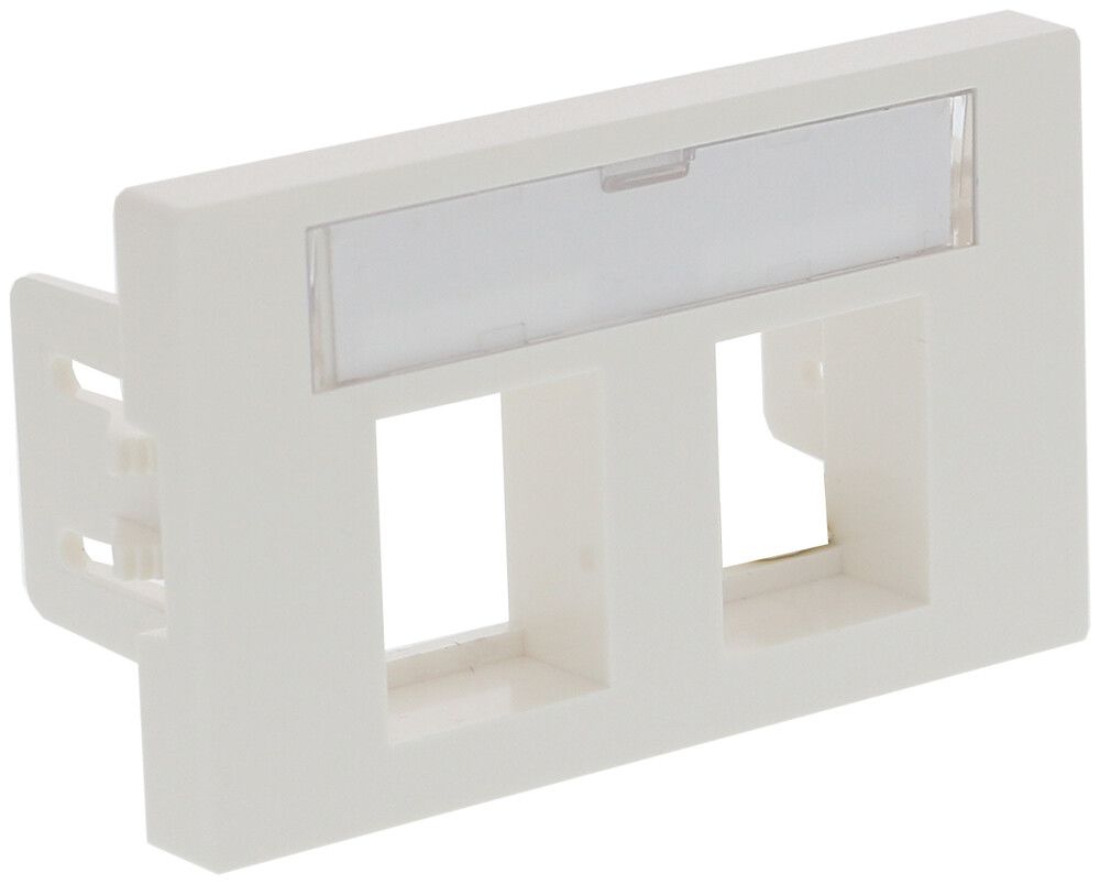 Kit di montaggio INS DÄT FLF 3/5 p.modulo d.racc.2×RJ45 Keystone uscit.dritto bi