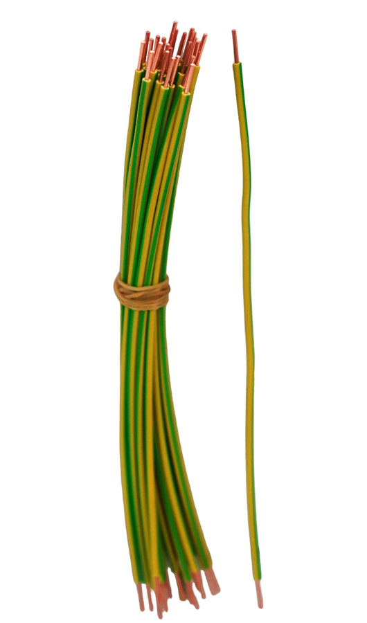 Cavo di collegamento per combinazioni PE, verde-giallo, 20 cm, 25 pezzi