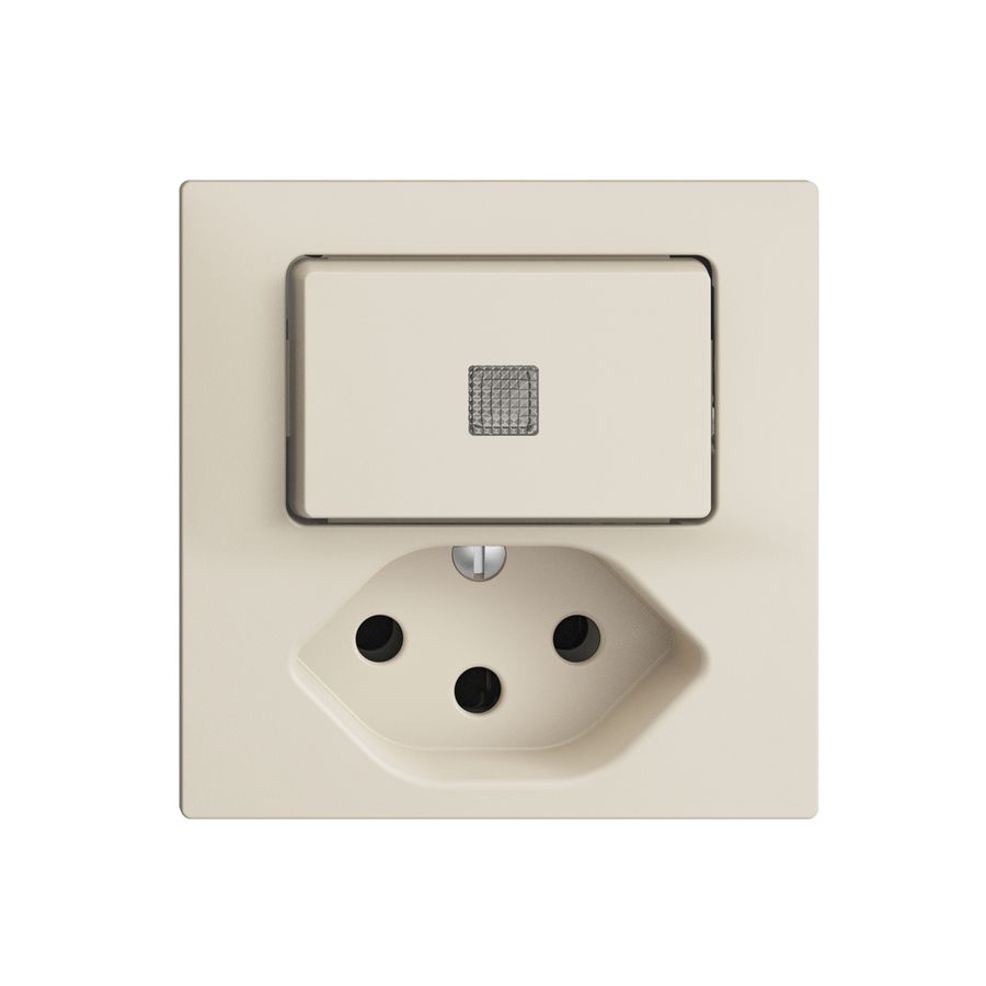 Leuchtkombination LS 6/1L+T13 EDIZIOdue crema, mit Linse, LED gelb