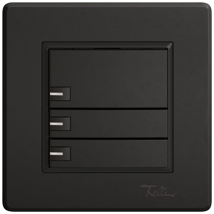 Poussoir universel ENC EDIZIO.liv UNI SNAPFIX® 12…48V a.LED bleu 3× comm.1T no