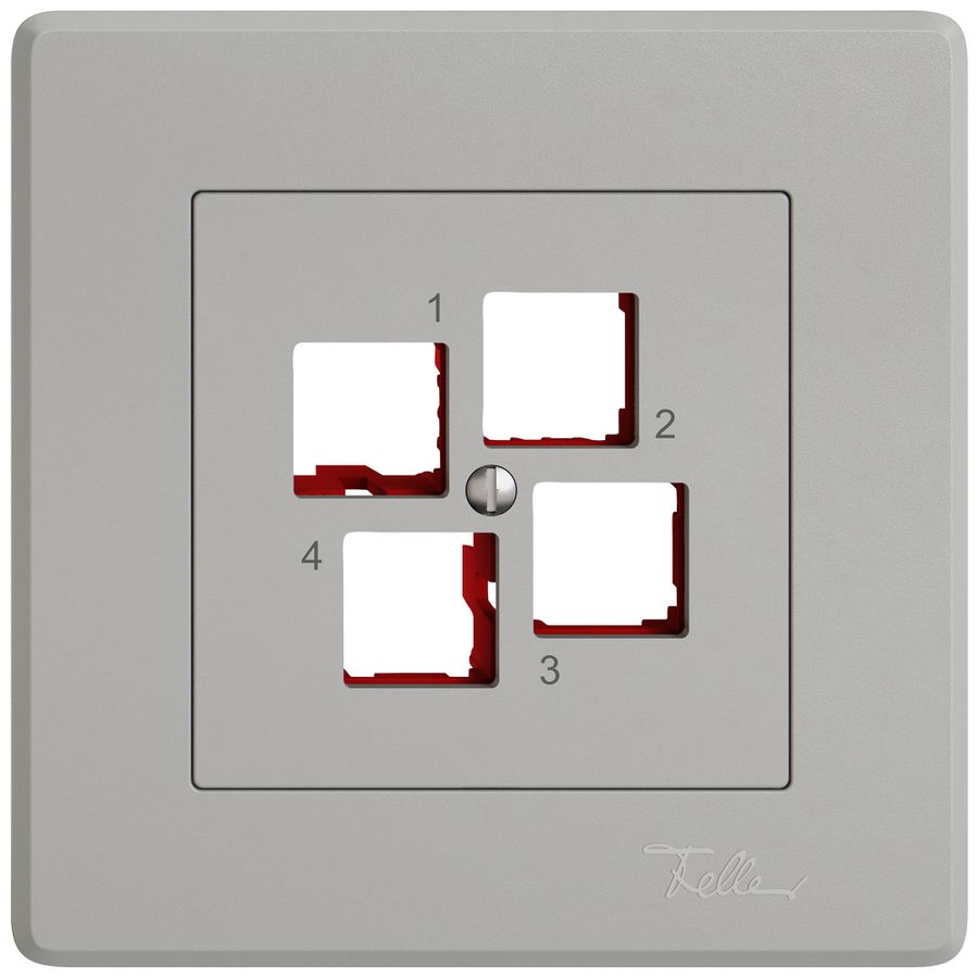 Kit de montage ENC EDIZIO.liv EASYNET S-One SNAPFIX® droit 4×RJ45 grc