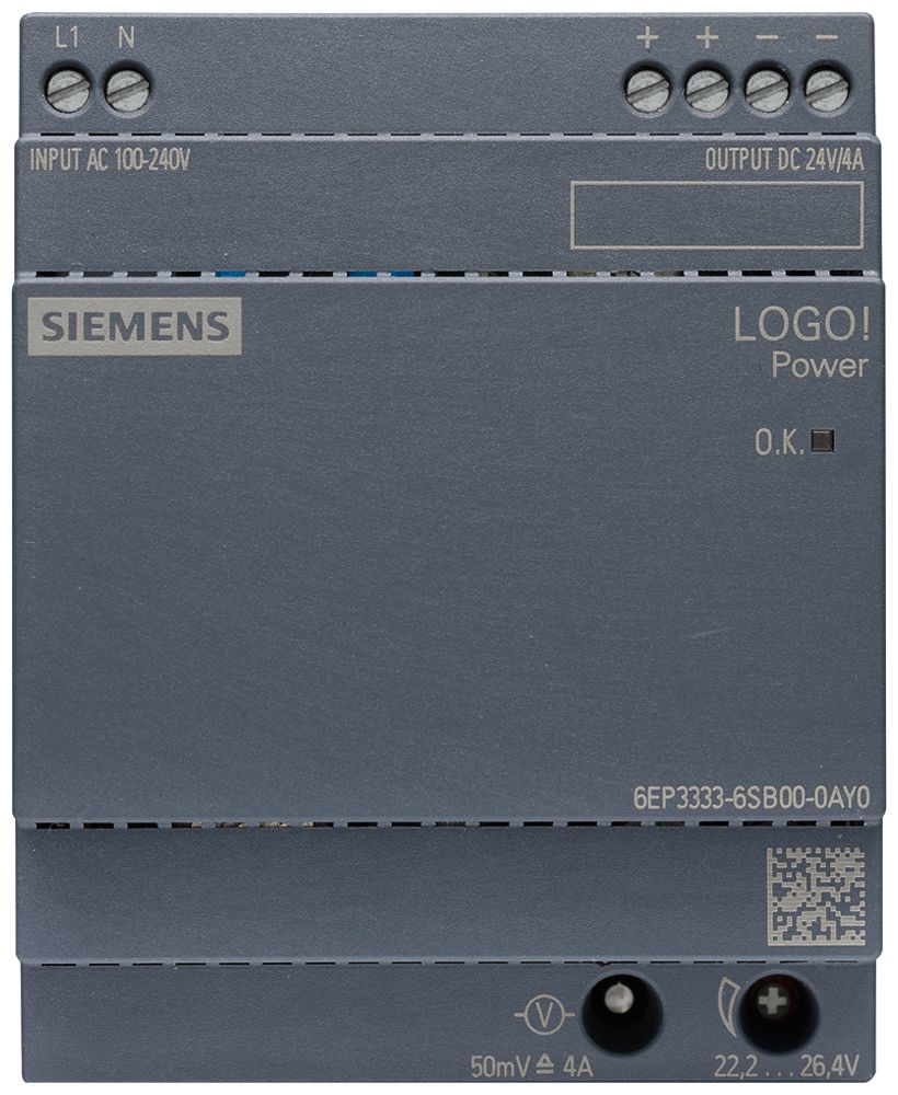 Stromversorgung Siemens LOGO!POWER, IN:100…240VAC, OUT:24VDC/4A, 4TE