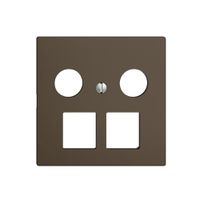 Kit di copertura EDIZIOdue F, p.presa multimedia, p.2×RJ45 Keystone coffee