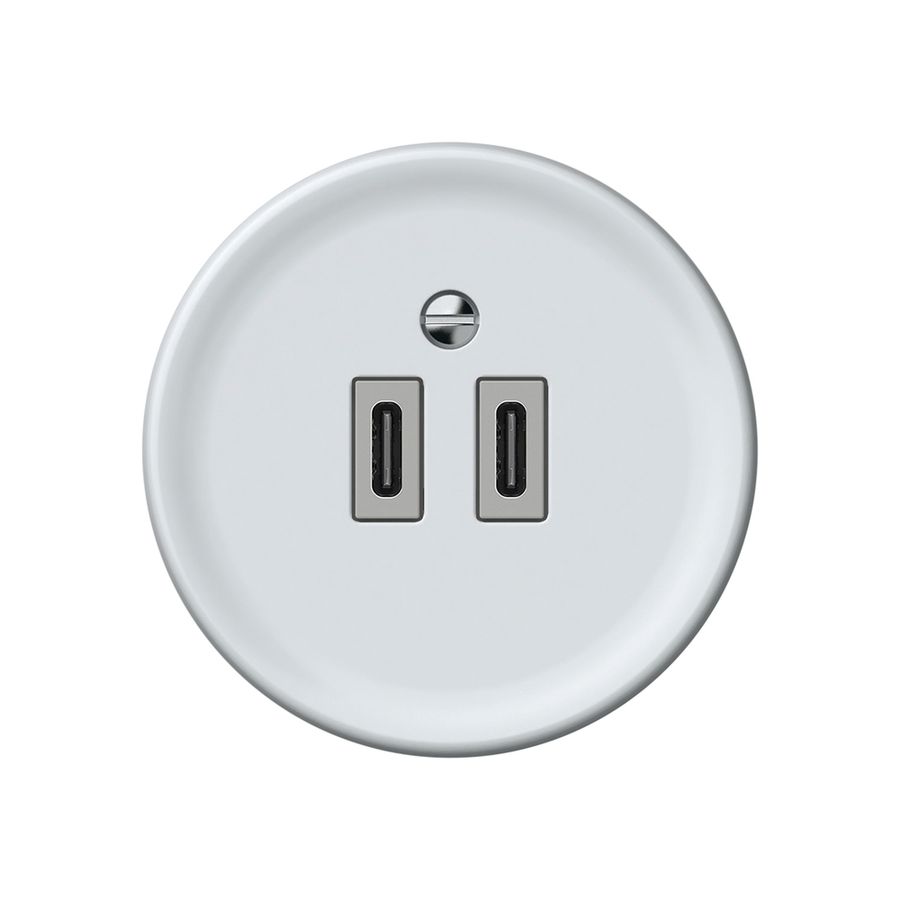 USB-Ladesteckdose origin 2×USB-C 3000mA 5V weiss