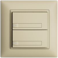 UP-Taster KNX 2-fach EDIZIOdue vanille RGB mit LED mit Papiereinlage