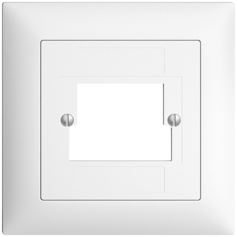 Frontset EDIZIOdue weiss 88×88mm 2×TT 2×RJ45
