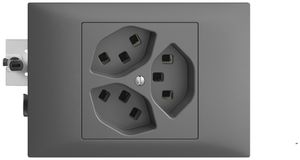 EB-Steckdose 3×T23 16A dunkelgrau 53mm EDIZIOdue, mit Steckklemmen
