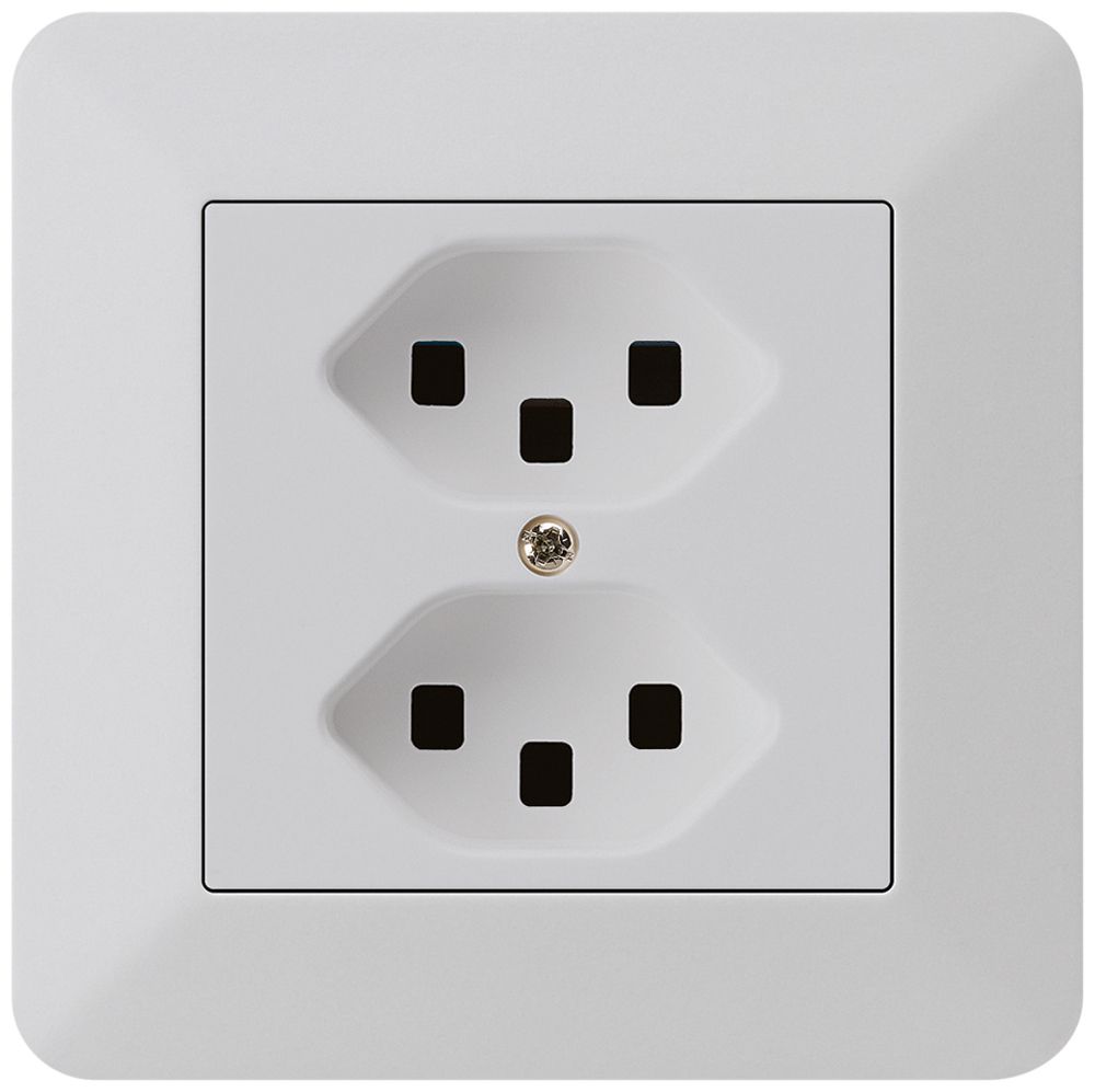 UP-Steckdose kallysto.trend 2×T23 hellgrau mit Steckklemmen