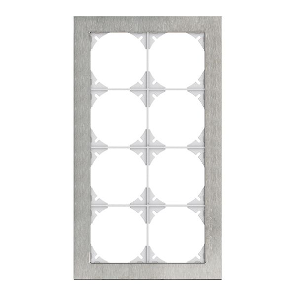 Abdeckrahmen EDIZIOdue prestige 4×2 chromstahl geschliffen