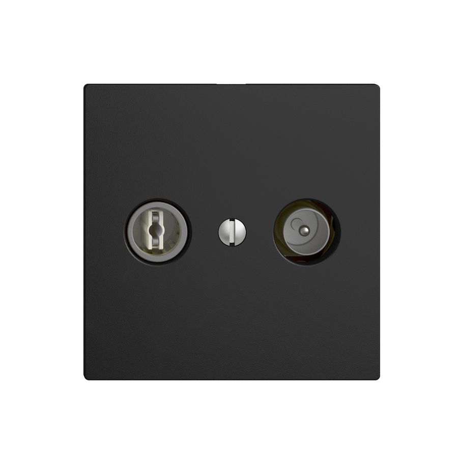 UP-TV-R-Dose EDIZIOdue 23dB schwarz Breitbanddose 5…2000MHz, F