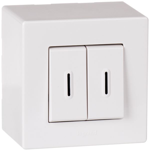 AP-Leuchtwipptaster ATO AR 6A 250V weiss Gr.I