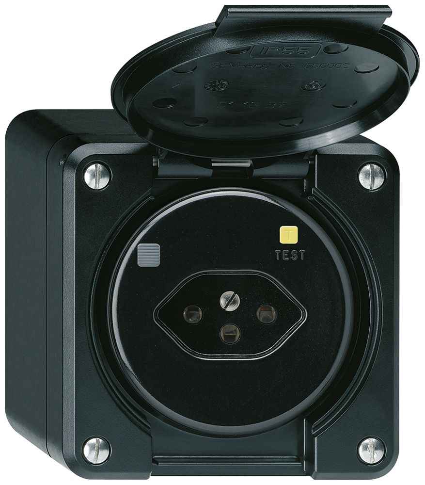 Prise FI AP robusto T13 30mA noir