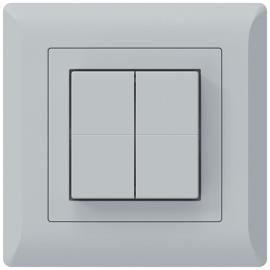 Funktaster Friends of Hue KLI, 4×, 92×92mm, klebend, hellgrau