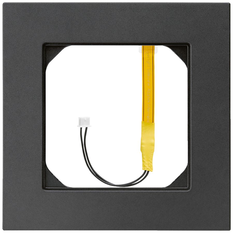 Cadre de recouvrement kallysto.pro 1×1 noir pour éclairage vert