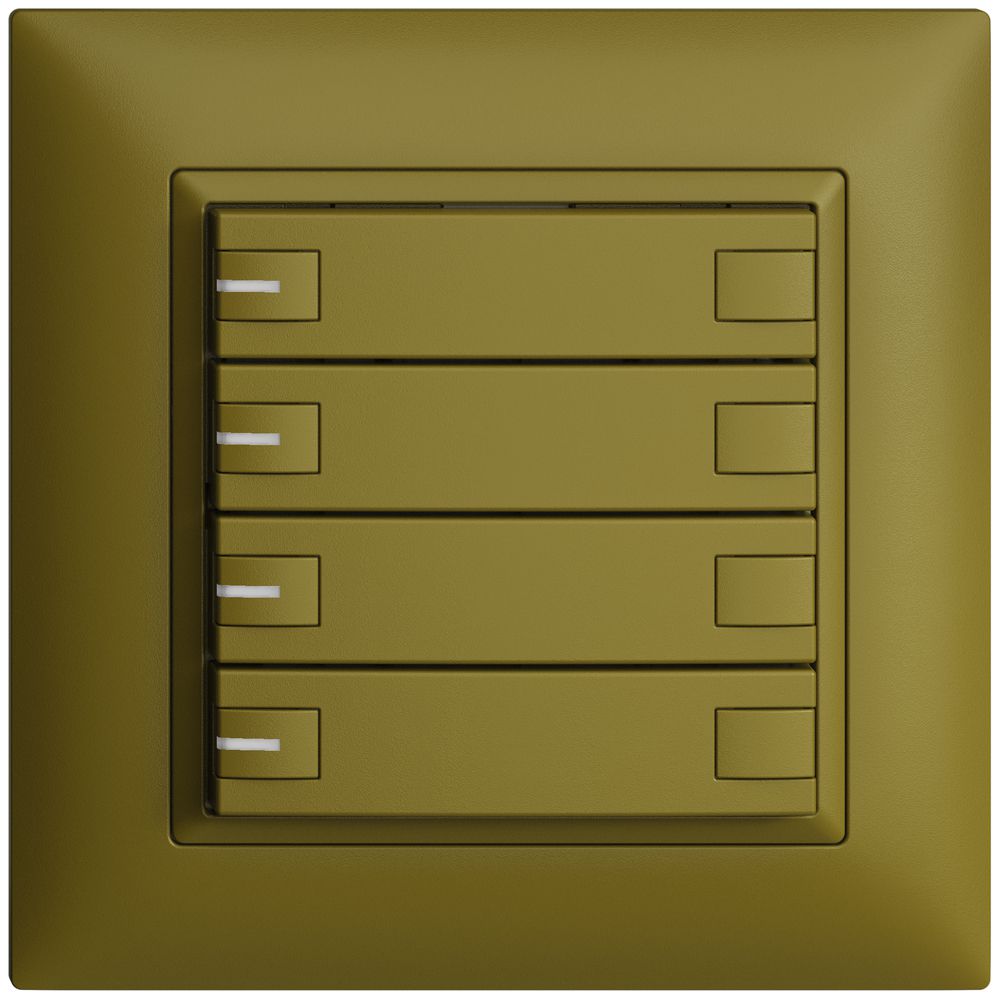 Poussoir ENC KNX 4× EDIZIOdue olive RGB avec LED