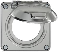 Oberteil ELEMENT SNAPFIX® mit Klappdeckel für Terko-Steckdose alu