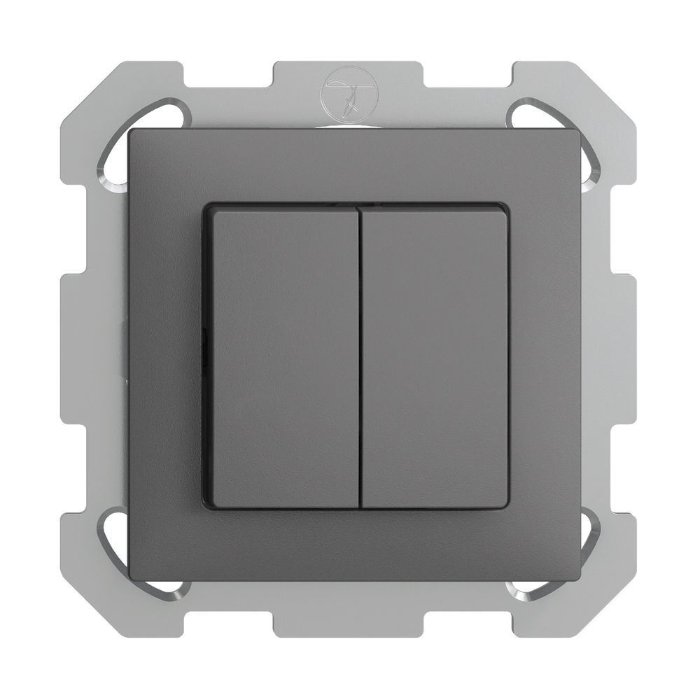 UP-Taster EDIZIOdue 2×A-R/1P dunkelgrau