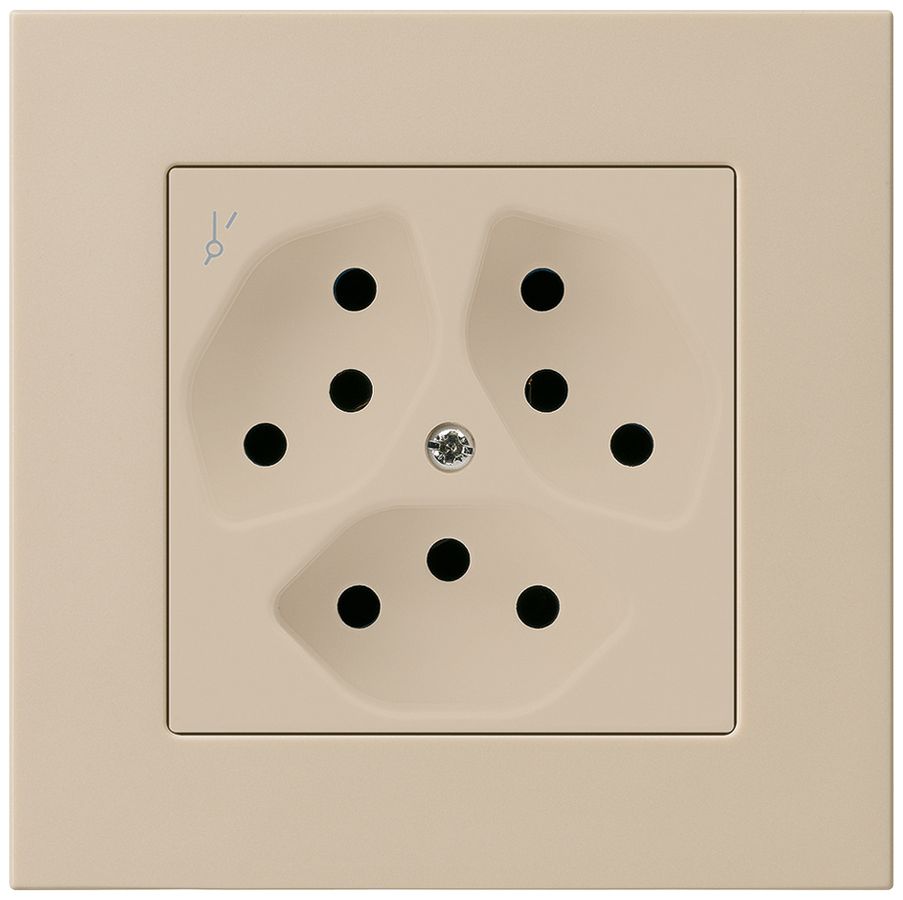 UP-Steckdose kallysto.pro 3×T13/1S beige