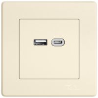 Presa di ricarica USB INC EDIZIO.liv SNAPFIX® 230VAC 18W 1×USB A 1×USB C cr