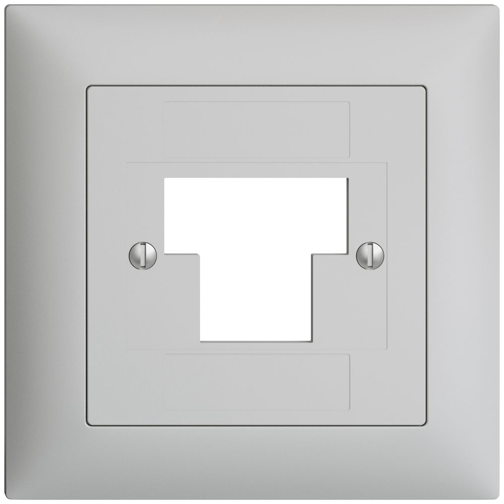 Frontset EDIZIOdue hellgrau 88×88mm 1×TT 2×RJ45