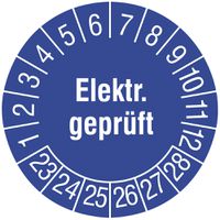 Prüfplakette CIMCO 108×Elektrisch geprüft 23 Ø20mm blau