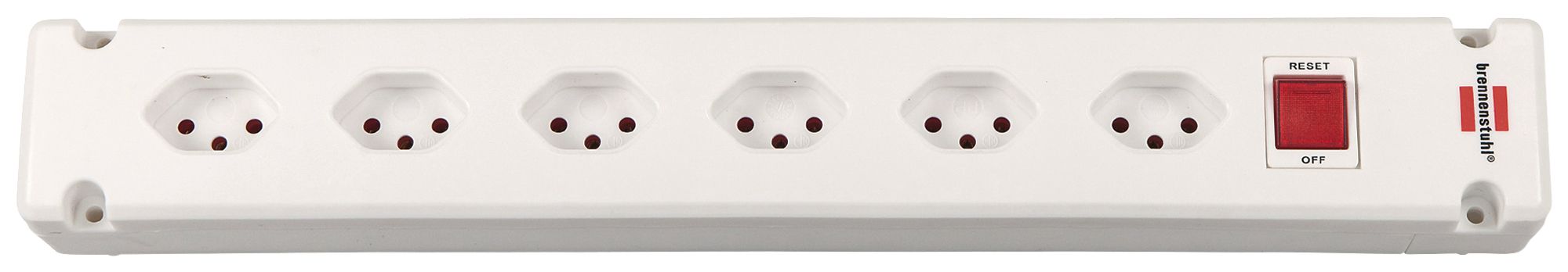 Prise multiple Bremounta interrupteur 6×T13 90° sans câble bc