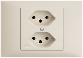 EB-Steckdose EDIZIOdue 2×T13 1×S crema