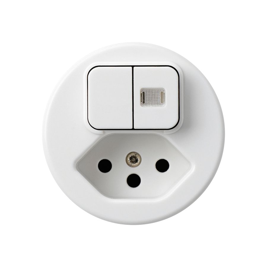 Einsatz zu Leuchtkombination 1/3+3/1L+T13 basico weiss 1 Linse mit Kinderschutz