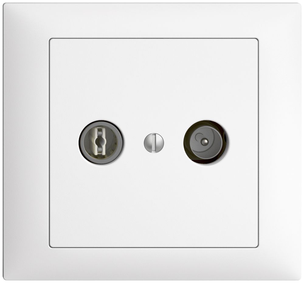 Prise TV-R ENC EDIZIOdue 4dB blanc à large bande 5…2000MHz, FKE