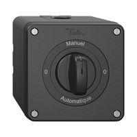 NAP-Drehschalter NEVO, 2/1 L, mit Drehgriff, KS, 0-Manuel-0-Automatique, schwarz