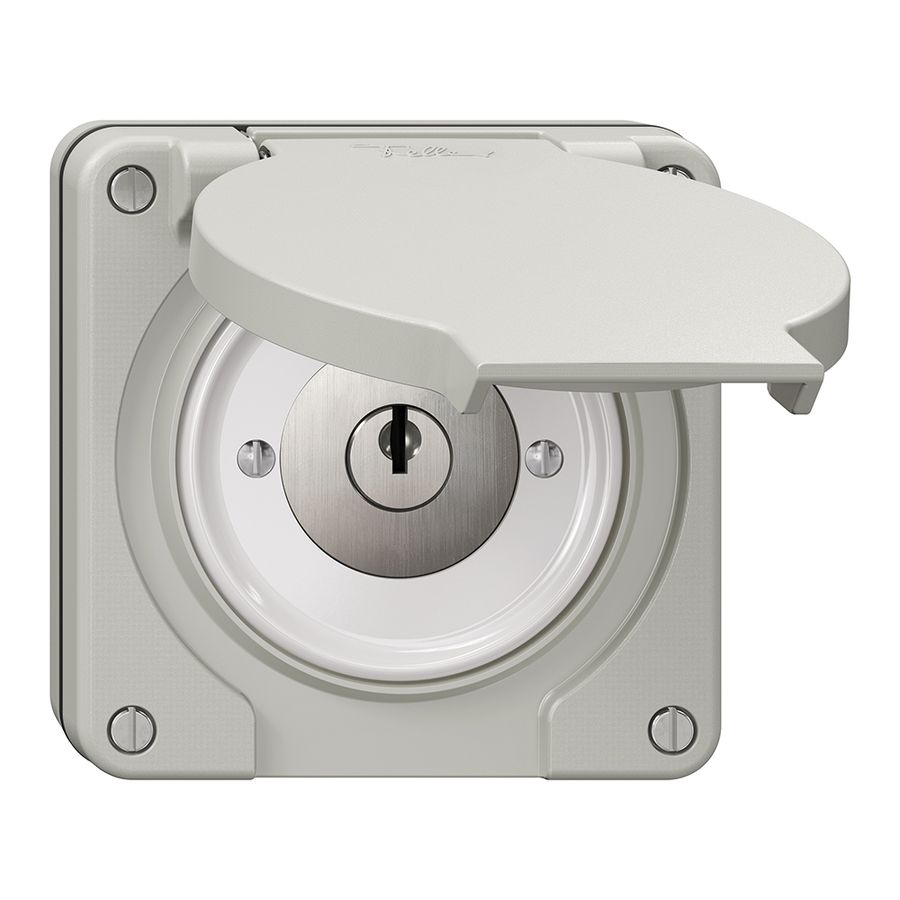 Contact pivotant NUP NEVO, avec serrure&2 clés, KS, 0 <- 1, gris clair