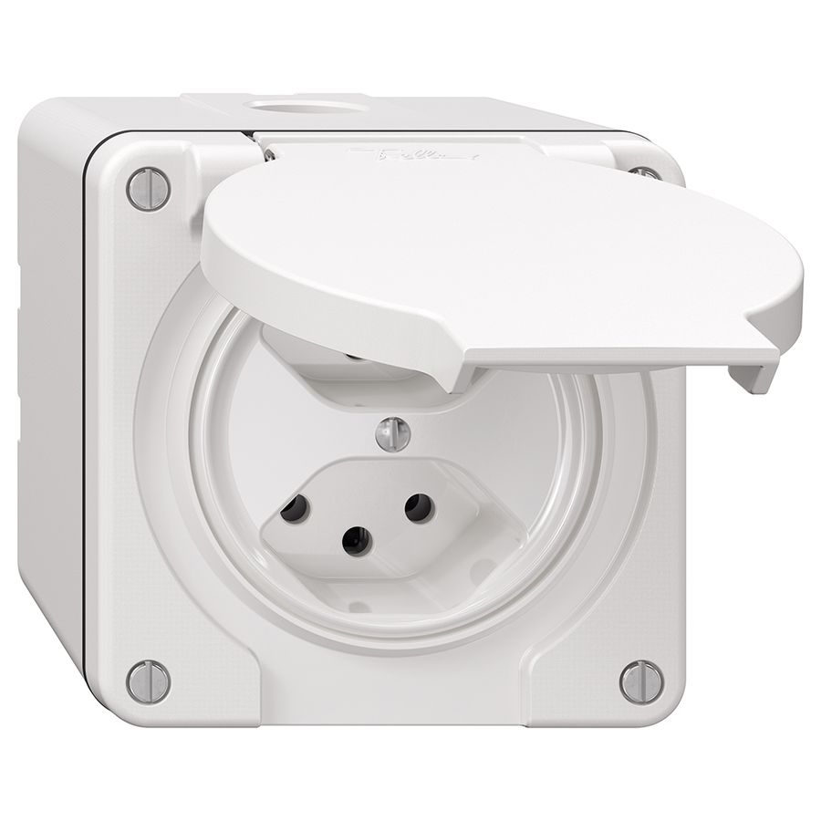 NAP-Steckdose NEVO, 2×T13, IP21, weiss