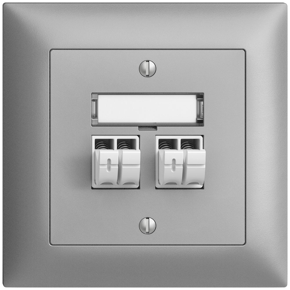 Prise audio ENC Push Type EDIZIOdue FMI, 2×, kit d'inscription, silver