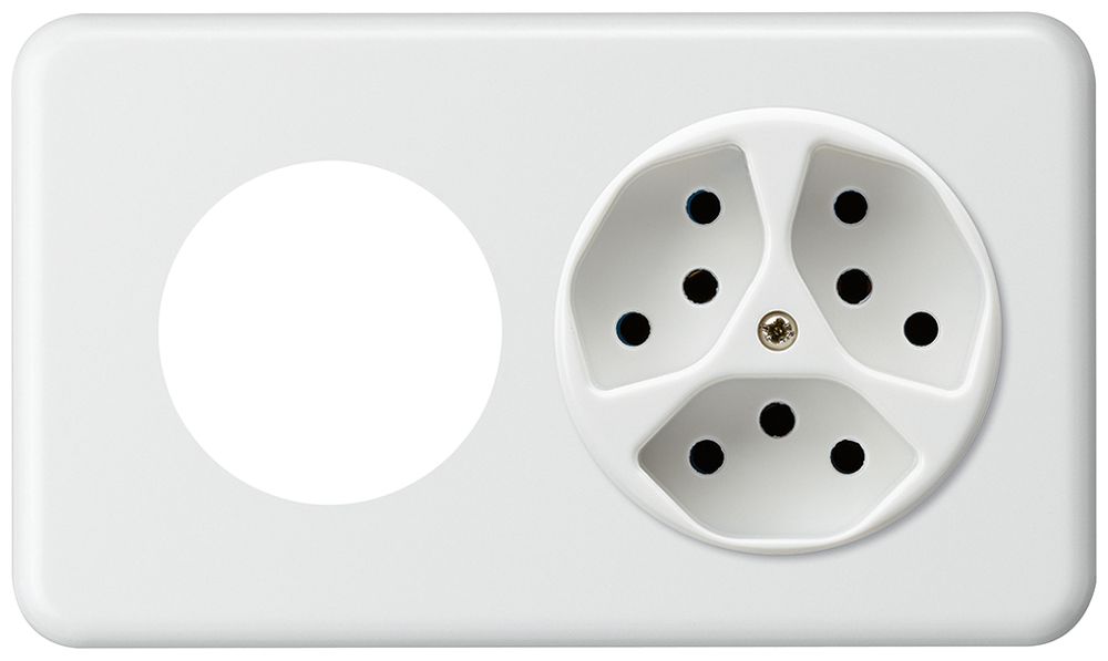 Combinaison ENC Hager basico I-I horizontal Ø43mm+type 13 blanc