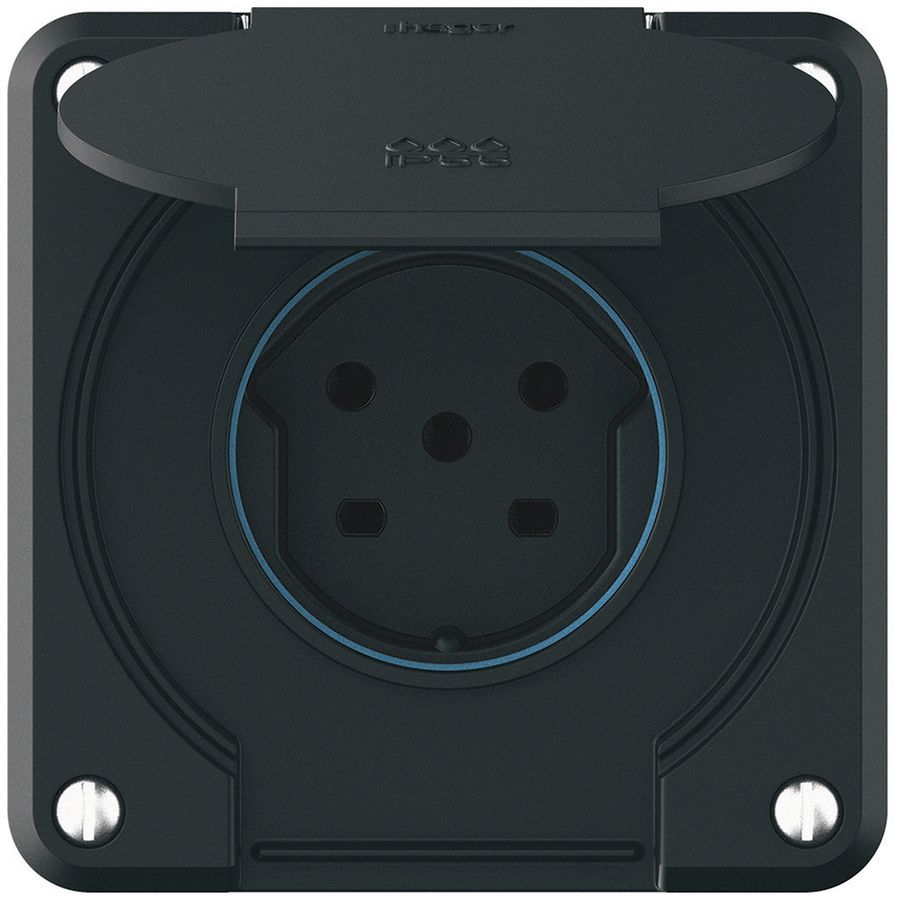 Steckdose robusto 1×Typ 15 IP55 schwarz