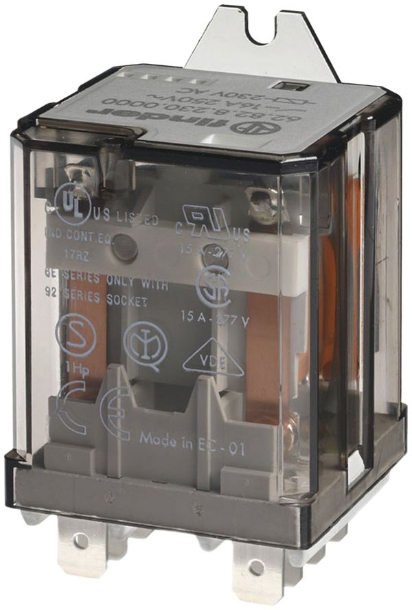 Leistungsrelais Finder 62, 2S 16A/24VAC AgCdO