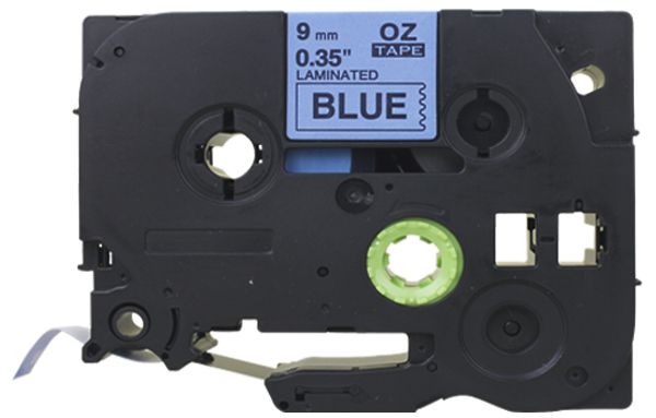 Cassetta nastro compatibile con OZE-521, 9mm×8m, blu/nero