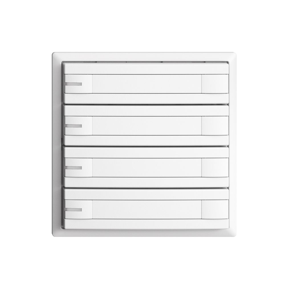 Poussoir univ. ENC 4×2t EDIZIOdue blanc, avec papier+LED