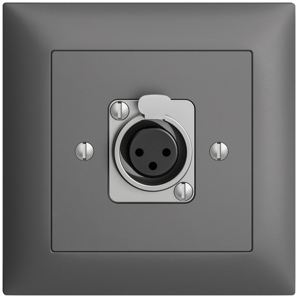 UP-Montageset EDIZIOdue XLR 3L P dunkelgrau