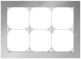 UP-Kopfzeile EDIZIO.liv prestige SNAPFIX® 2×3 154×214mm chromstahl poliert