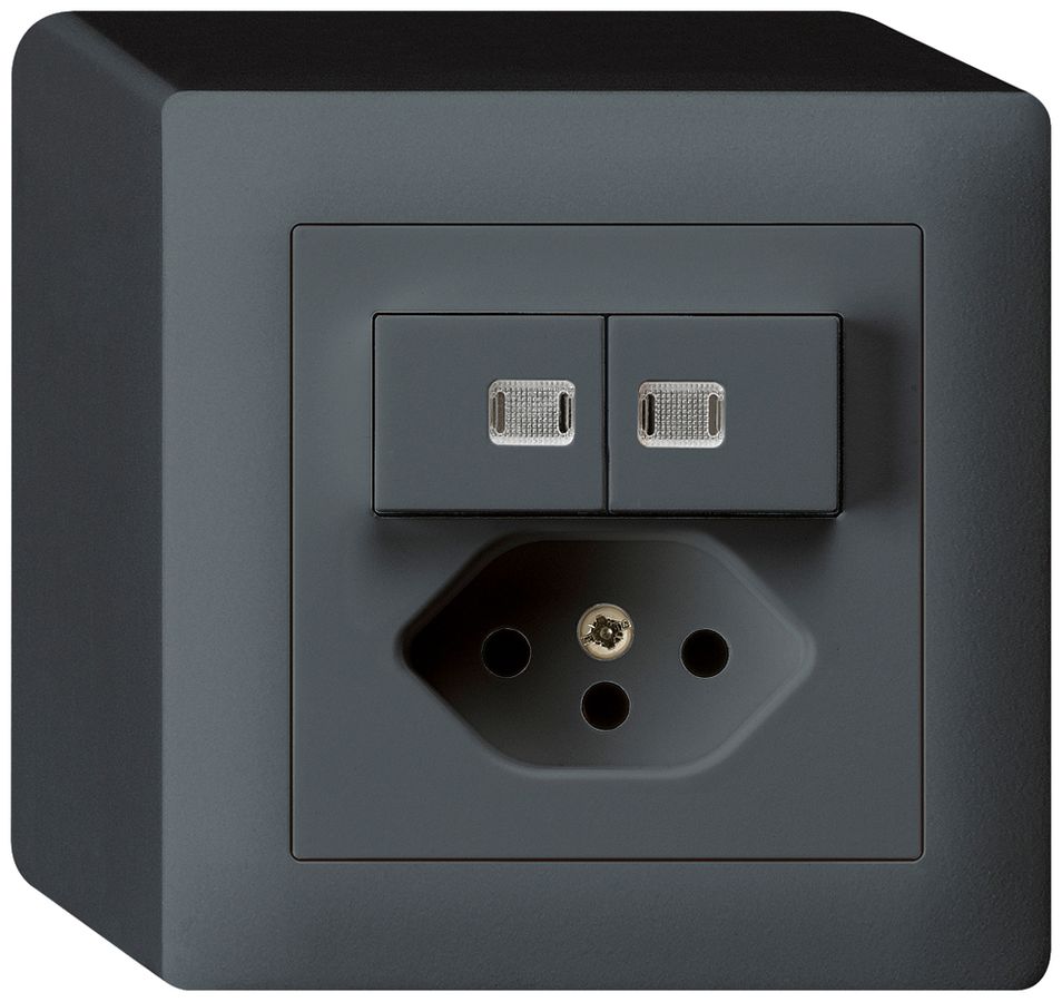 AP-Leuchtkombination 2×AR/1L+T13 anthrazit kallysto 2 Linsen