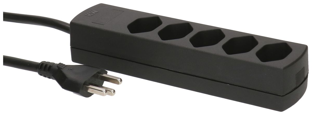 Presa multipla MAX HAURI Safety Line 16A 5×T23 nero