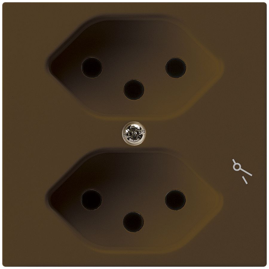 Steckdose kallysto 2×T13/1 braun mit Kinderschutz