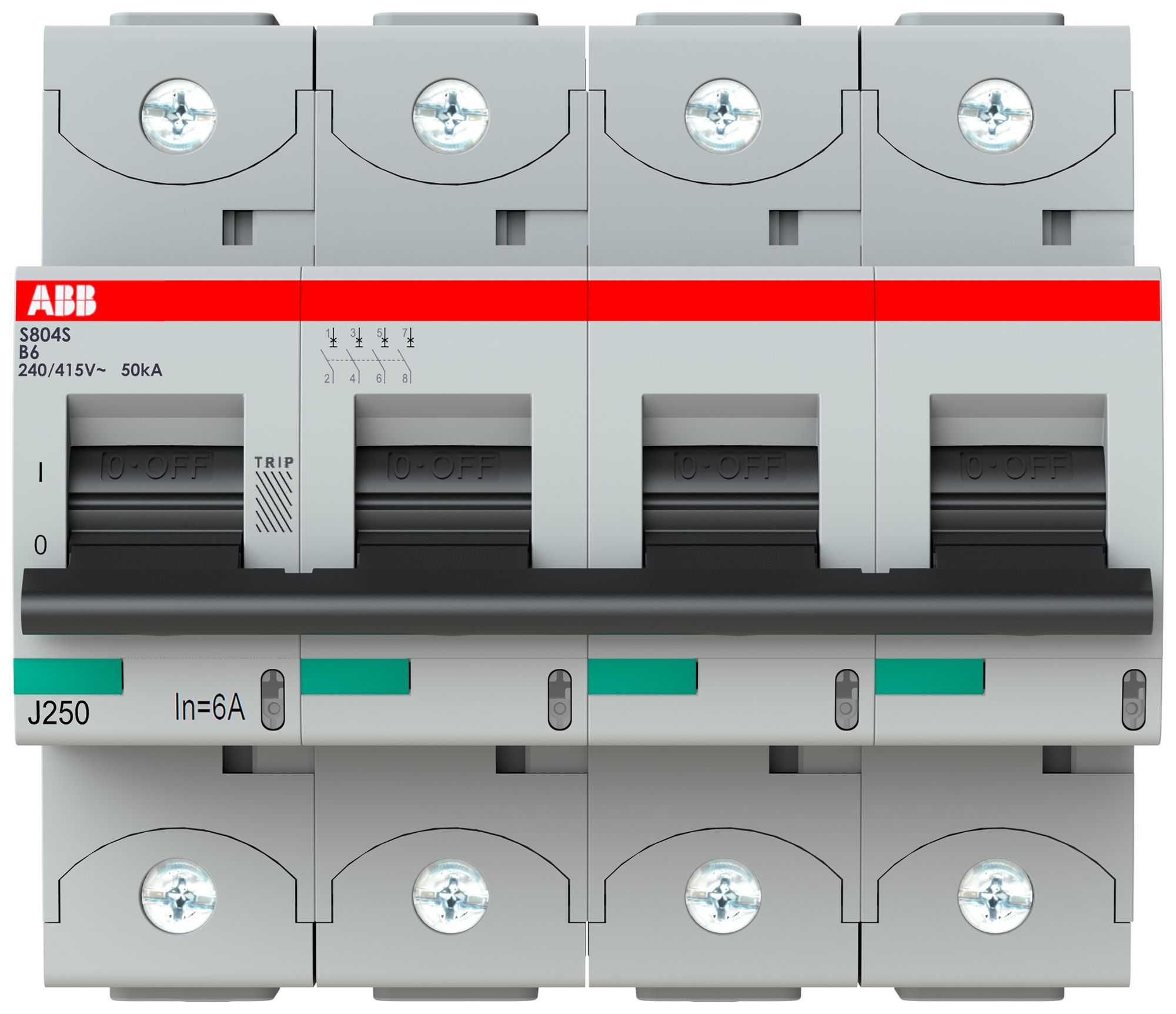 Disgiuntore ABB S804S-B6 4P 400V B-6A 50kA 6UM