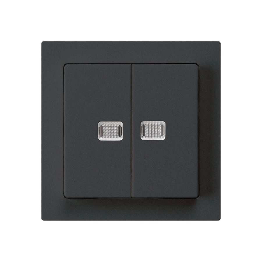UP-Leuchtdruckschalter kallysto 1/3+3/1 mit 2 Linsen schwarz