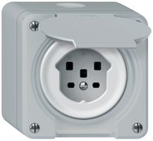 AP-Steckdose robusto 1×T25 16A 400V 86×86mm IP21 grau