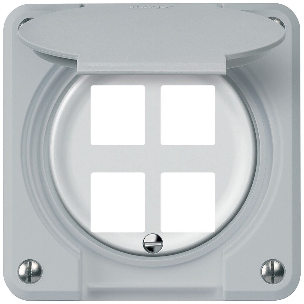 Kit di montaggio INC robusto diritto per 4 prese 86×86mm grigio