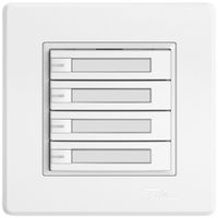 Pulsante universale INC EDIZIO.liv UNI SNAPFIX® c.LED RGB 4× com.1T targ.bi